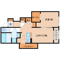 クラール北永井Aの物件間取画像